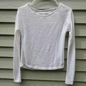 White sweater with lace back